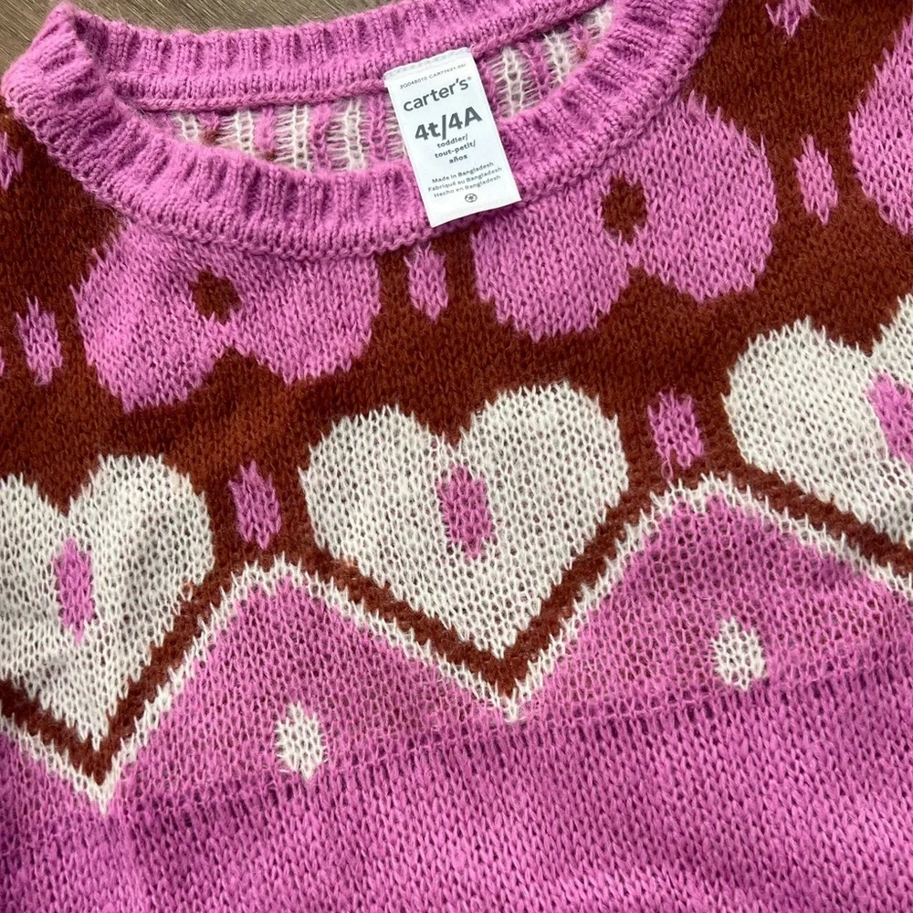 NWT - Carters - Toddler Heart Mohair-Like Sweater‎
